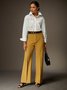 Chemises Femmes Plain Printemps / Automne Urbain Coton Léger Aucune élasticité Manches Longues Régulier Droit