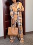 Pantalons Femmes Décontracté Printemps / Automne Plaid Naturel Aucune élasticité Ample Long Droit Poche Couture