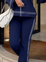 Pantalons Bloc de Couleur Printemps / Automne Urbain Coupe Régulière Faire la navette Pantalon droit Droit Régulier Poche Couture pour Femmes