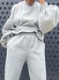 Sweat-shirts Femmes Décontracté Plain Printemps / Automne Polyester Ceinture Col Montant Naturel Micro-élasticité Ligne X