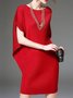 Robes Plain Été Élégant Naturel Ample Sans Manches Col Rond à Manches de Raglan Régulier pour Femmes