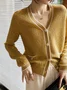 Cardigans Femmes Floral Printemps / Automne Élégant Jacquard Acrylique Quotidien Manches Longues Droit Manches régulières