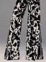 Pantalons Printemps / Automne Urbain Motif vache Naturel Aucune élasticité Faire la navette Pantalons à Jambe Large Long Poche Couture pour Femmes