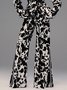 Pantalons Printemps / Automne Urbain Motif vache Naturel Aucune élasticité Faire la navette Pantalons à Jambe Large Long Poche Couture pour Femmes