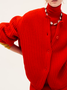 Cardigans Plain Printemps / Automne Urbain Quotidien Fil/fil de laine Régulier à Manches de Raglan Régulier Élasticité moyenne pour Femmes