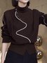 Sweat-shirts Femmes Décontracté Bloc de Couleur Printemps / Automne Polyester Col Montant Micro-élasticité Manches Longues Régulier Manches régulières