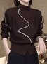 Sweat-shirts Femmes Décontracté Bloc de Couleur Printemps / Automne Polyester Col Montant Micro-élasticité Manches Longues Régulier Manches régulières