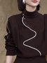 Sweat-shirts Femmes Décontracté Bloc de Couleur Printemps / Automne Polyester Col Montant Micro-élasticité Manches Longues Régulier Manches régulières