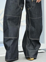 Jeans Femmes Plain Printemps / Automne Urbain Naturel Aucune élasticité Quotidien Ample Long Poche Couture