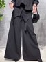 Pantalons Plain Printemps / Automne Urbain Polyester Quotidien Ample Pantalons à Jambe Large Long Régulier pour Femmes
