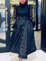 Jupes Plain Été Élégant Polyester Taille Haute Aucune élasticité Mi-longue Régulier Poche Couture pour Femmes