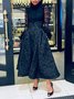 Jupes Plain Été Élégant Polyester Taille Haute Aucune élasticité Mi-longue Régulier Poche Couture pour Femmes