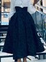 Jupes Plain Été Élégant Polyester Taille Haute Aucune élasticité Mi-longue Régulier Poche Couture pour Femmes