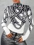 T-shirts Printemps / Automne impression en 3D Urbain à Haute Élasticité Serré Régulier Régulier Faux Col Manches régulières pour Femmes