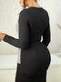Robes Femmes Bloc de Couleur Été Urbain Polyester Joint Fendu Micro-élasticité Faire la navette Collant Longueur du genou