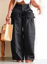 Cargo Pantalons Femmes Plain Printemps / Automne Urbain Polyester Aucune élasticité Ample Taille Moyenne Droit Régulier