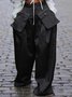 Cargo Pantalons Femmes Plain Printemps / Automne Urbain Polyester Aucune élasticité Ample Taille Moyenne Droit Régulier
