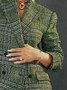 Blazers Printemps / Automne Plaid Urbain Aucune élasticité Quotidien Coupe Régulière Manches Longues Régulier Poche Couture pour Femmes