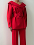Blazers Plain Printemps / Automne Urbain Polyester Aucune élasticité Coupe Régulière Ligne X Manches régulières Bal pour Femmes