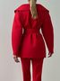 Blazers Plain Printemps / Automne Urbain Polyester Aucune élasticité Coupe Régulière Ligne X Manches régulières Bal pour Femmes