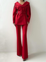 Blazers Plain Printemps / Automne Urbain Polyester Aucune élasticité Coupe Régulière Ligne X Manches régulières Bal pour Femmes