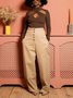 Cargo Pantalons Femmes Plain Printemps / Automne Urbain Polyester Taille Haute Faire la navette Long Droit Régulier