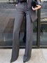 Pantalons Femmes Plain Printemps / Automne Urbain Polyester Naturel Coupe Régulière Long Droit Régulier