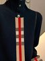 Pulls Femmes Hiver Plaid Urbain à Manches de Raglan Poids lourd Quotidien Col Roulé Droit Élasticité moyenne