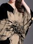 Robes Femmes Floral Printemps / Automne Élégant Manche Dolman Naturel Micro-élasticité Manches trois quarts O-Ligne Non