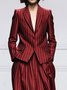 Blazers Rayé Printemps / Automne Urbain Naturel Coupe Régulière Faire la navette à Col Revers Régulier Ligne X pour Femmes
