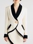 Blazers Bloc de Couleur Printemps / Automne Élégant Polyester Naturel Coupe Régulière Ligne X Régulier Manches régulières pour Femmes