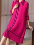 Robes Chemise Femmes Bloc de Couleur Printemps / Automne Élégant Polyester Naturel Aucune élasticité Ample Régulier Col de Chemise