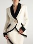 Blazers Bloc de Couleur Printemps / Automne Élégant Polyester Naturel Coupe Régulière Ligne X Régulier Manches régulières pour Femmes