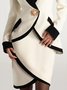Jupes Femmes Bloc de Couleur Été Élégant Joint Fendu Zip Taille Moyenne Droit Régulier ensemble
