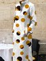 Robes Pois Polka Printemps / Automne Urbain Polyester Naturel Coupe Régulière Droit Régulier Manches régulières pour Femmes
