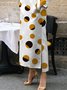 Robes Pois Polka Printemps / Automne Urbain Polyester Naturel Coupe Régulière Droit Régulier Manches régulières pour Femmes