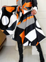 Robes Femmes Géométrique Printemps / Automne Élégant Ceinture Aucune élasticité Mi-longue Régulier Poche Couture ensemble