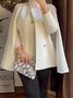 Capes Plain Printemps / Automne Élégant Polyester Col Montant Naturel Cape Poche Couture ensemble pour Femmes