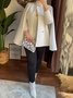Capes Plain Printemps / Automne Élégant Polyester Col Montant Naturel Cape Poche Couture ensemble pour Femmes