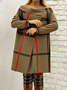 Pulls Géométrique Printemps / Automne Urbain Polyester à Haute Élasticité Quotidien Ample Droit Manches régulières pour Femmes