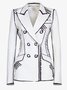 Blazers Printemps / Automne Urbain Abstrait Rayé Aucune élasticité Coupe Régulière à Col Revers Régulier Régulier Manches régulières pour Femmes