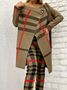 Pulls Géométrique Printemps / Automne Urbain Polyester à Haute Élasticité Quotidien Ample Droit Manches régulières pour Femmes