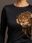 T-shirts Décontracté Printemps / Automne impression en 3D Quotidien Serré Manches Longues Col Rond Ligne T Régulier pour Femmes