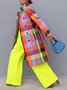 Manteaux de Tranchée Printemps / Automne Plaid Urbain Ceinture Micro-élasticité Régulier Régulier Manches régulières Poche Couture pour Femmes