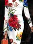 Robes Femmes Floral Printemps / Automne Urbain Polyester Imprimé Micro-élasticité Quotidien Serré Collant