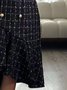 Robes Printemps / Automne Plaid Élégant Polyester Aucune élasticité Coupe Régulière Adapté & Éclater Robe Poche Couture Non pour Femmes