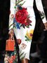 Robes Femmes Floral Printemps / Automne Urbain Polyester Imprimé Micro-élasticité Quotidien Serré Collant
