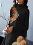 Robes Femmes Décontracté Floral Été Polyester Imprimé Micro-élasticité Régulier Non Longueur du genou