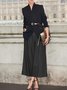 Mode Pantalons Plain Printemps / Automne Urbain Coupe Régulière Faire la navette Taille Élastique Pantalon à la cheville Pantalons à Jambe Large Droit pour Femmes