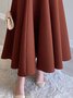 Jupes Plain Printemps / Automne Élégant Aucune élasticité Quotidien Maxi Taille Moyenne Régulier Poche Couture pour Femmes